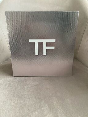 Tom Ford Silver Textured Gift Box with White TF Logo